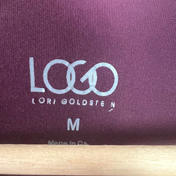 LOGO Lori Goldstein Women's Medium Plum Purple Long Open Front Printed Vest - Picture 3 of 5